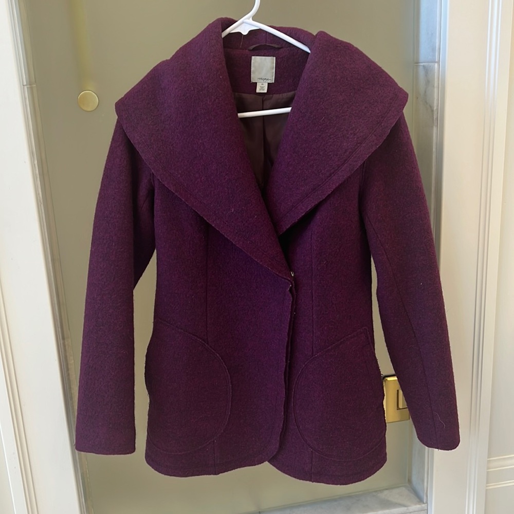Purple Halogen wool coat size XS